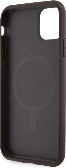 Mbështjellës Guess GUHMN61P4RPSW për iPhone 11/XR, 4G Printed Stripes MagSafe, Kafe