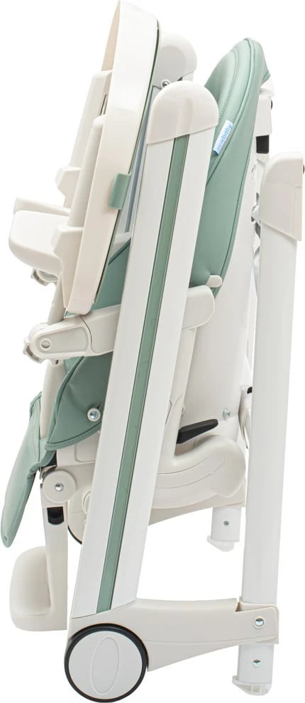 Karrige e lartë për bebe, New Baby, Muka, 5 nivele lartësie, shpinore 6 pozicione, tabaka dyshe, dusty green
