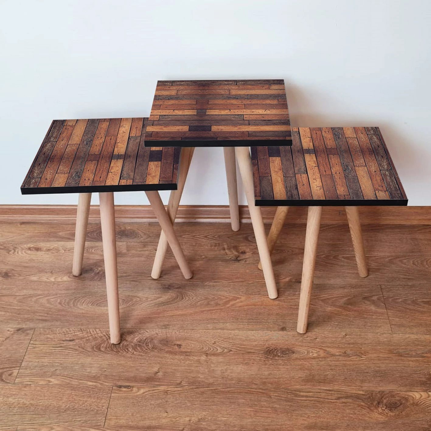 Set tavolinash të ndërlidhura (3 copë), Skye Decor, 3Shp332, kafe-kamel