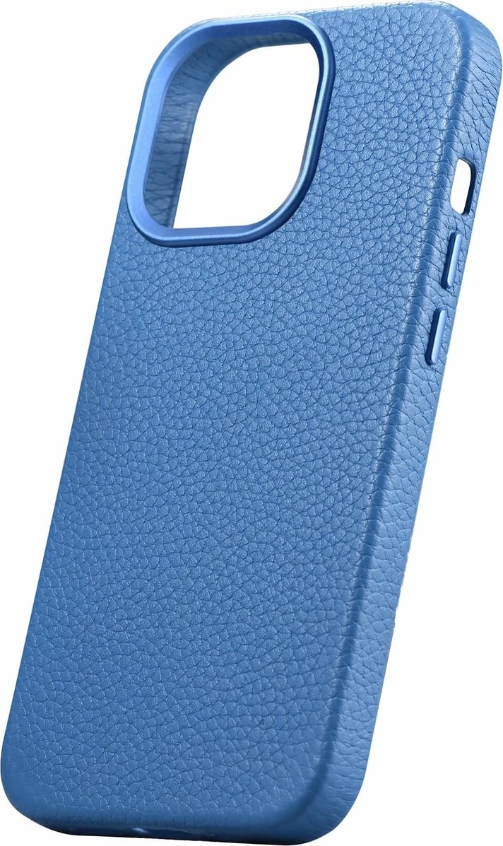 Mbështjellës iCarer Litchi Premium për iPhone 14 Pro Max, MagSafe, lëkurë, kaltër