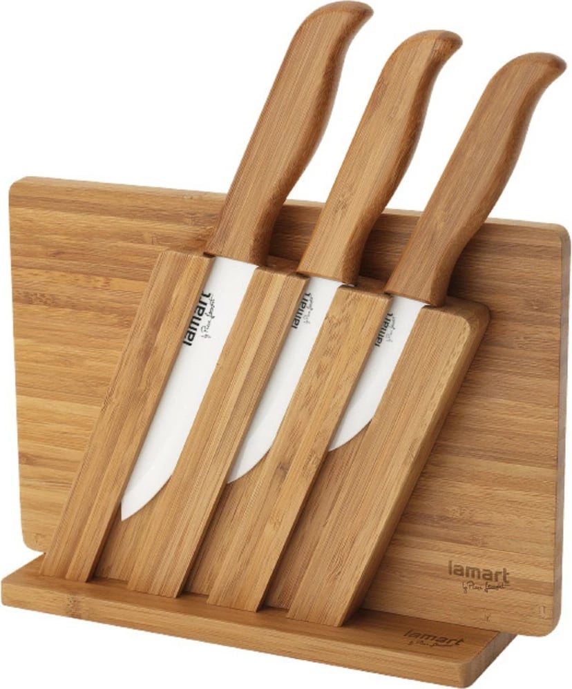 Set thika me pllakë bamboo Lamart LT2056, 4 pjesë