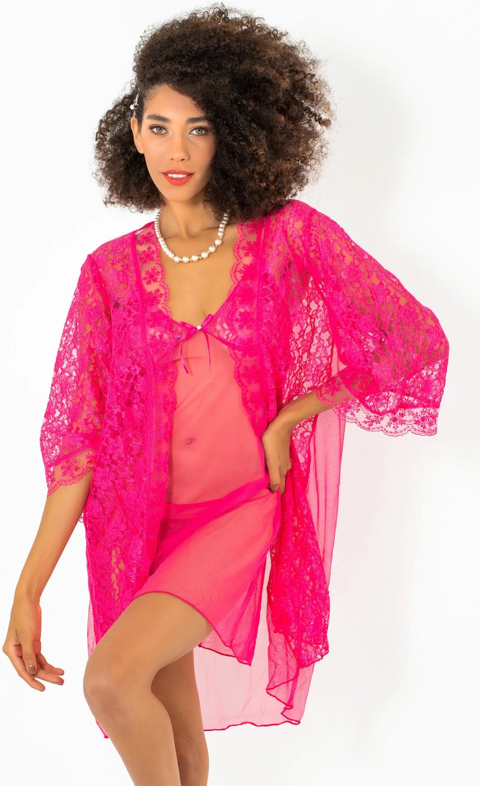 Set fustan nate me mëngjes, rozë, Jumeon, 011-008005