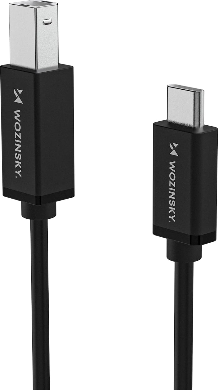 Kabllo USB-B në USB-C, Wozinsky WKDDY1S, 1 m USB 2.0 480 Mb/s, e zezë