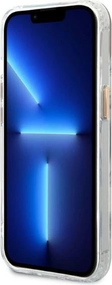 Mbështjellës Guess GUHMP13MHTRMD për iPhone 13 6.1", Metal Outline Magsafe, Ari/Transparent