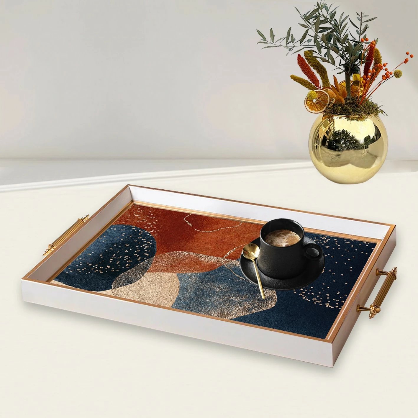 Tabaka dekorative prej qelqi, dizajn Aberto, TPB9871, shumëngjyrëshe