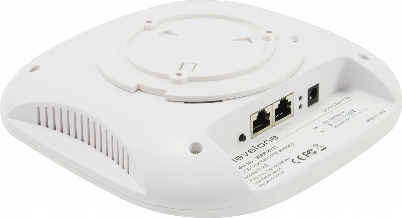 Access point LevelOne AC750 Dual Band PoE, Ceiling Mount, 433 Mbit/s