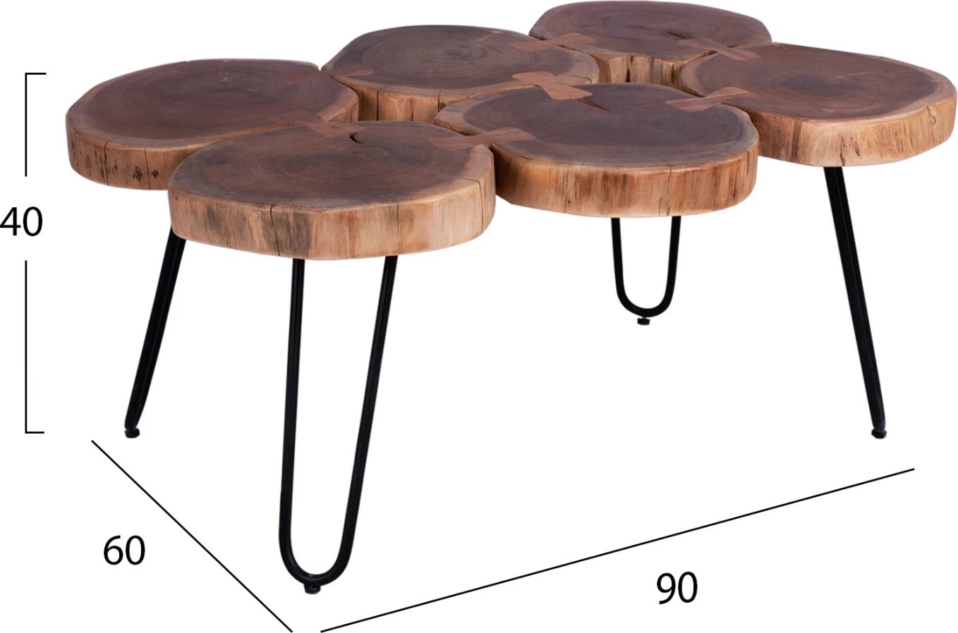 Tavolinë kafeje Oslo FH8205.11 trupa akacie të ngurta 90X60X40H