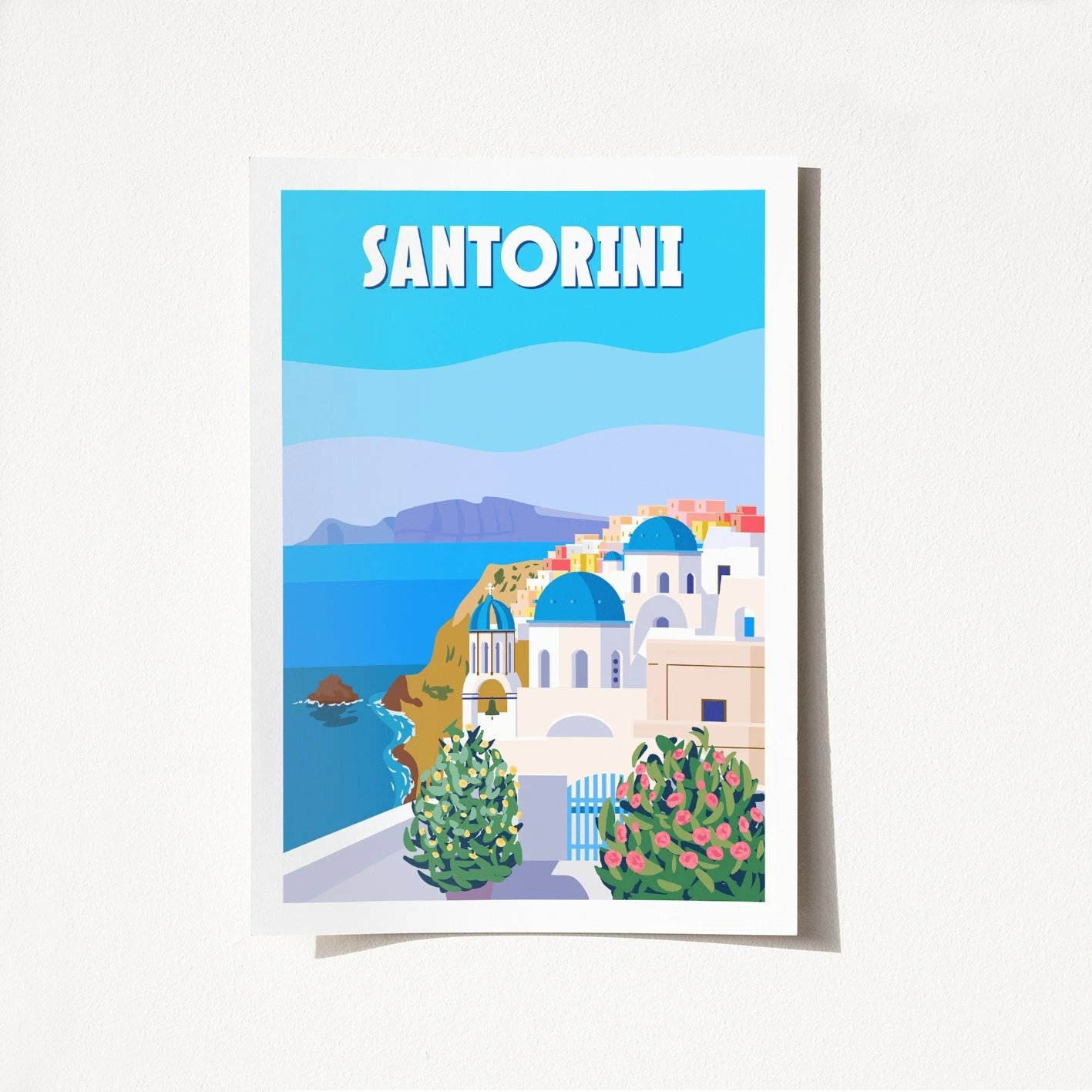 Poster A3 Santorini, shumëngjyrësh, 29.7x42cm Poster A3 Santorini, shumëngjyrësh, 29.7x42cm