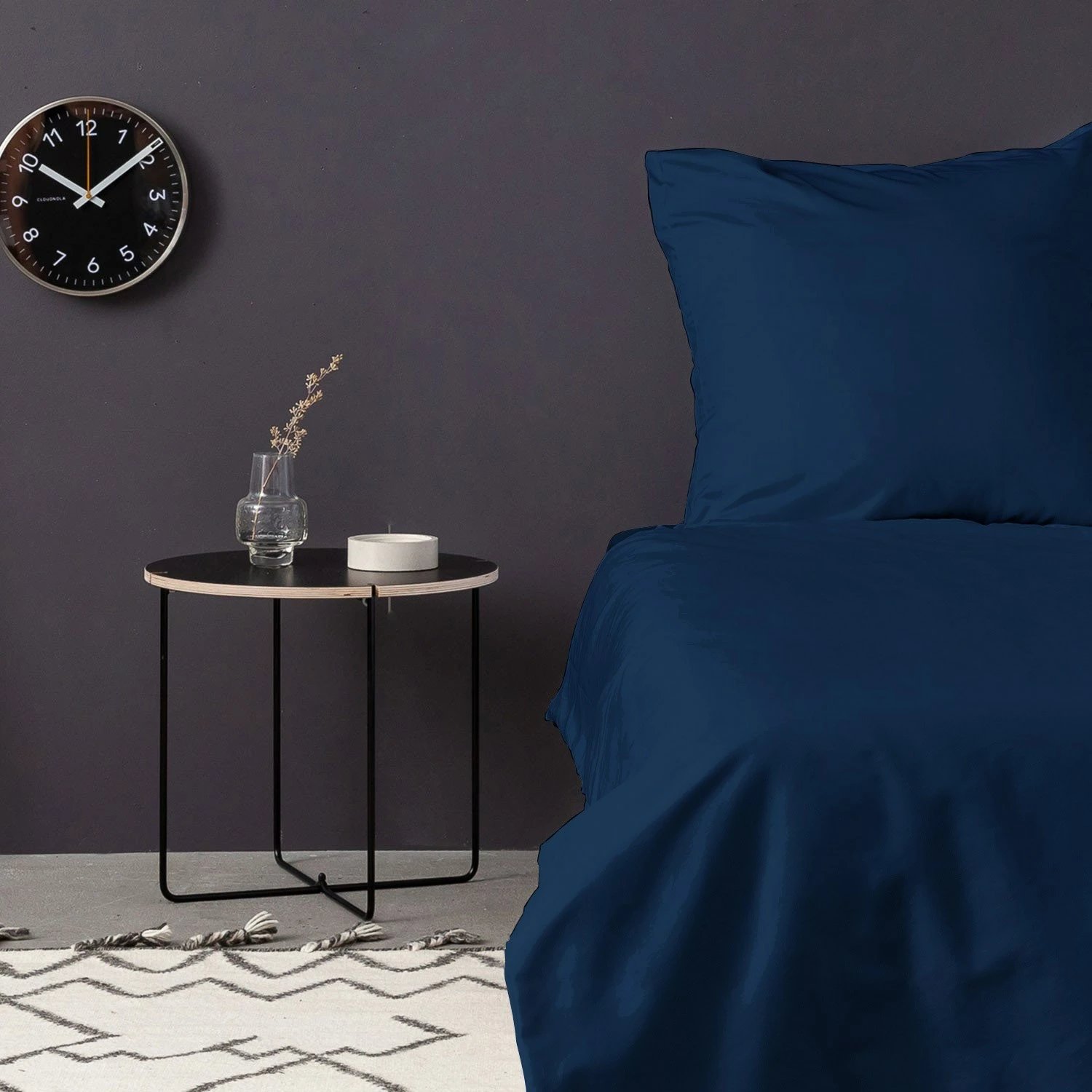 Set mbulesë për jorgan king satin, ngjyrë blu petrol, L'Essentiel Linge de Maison