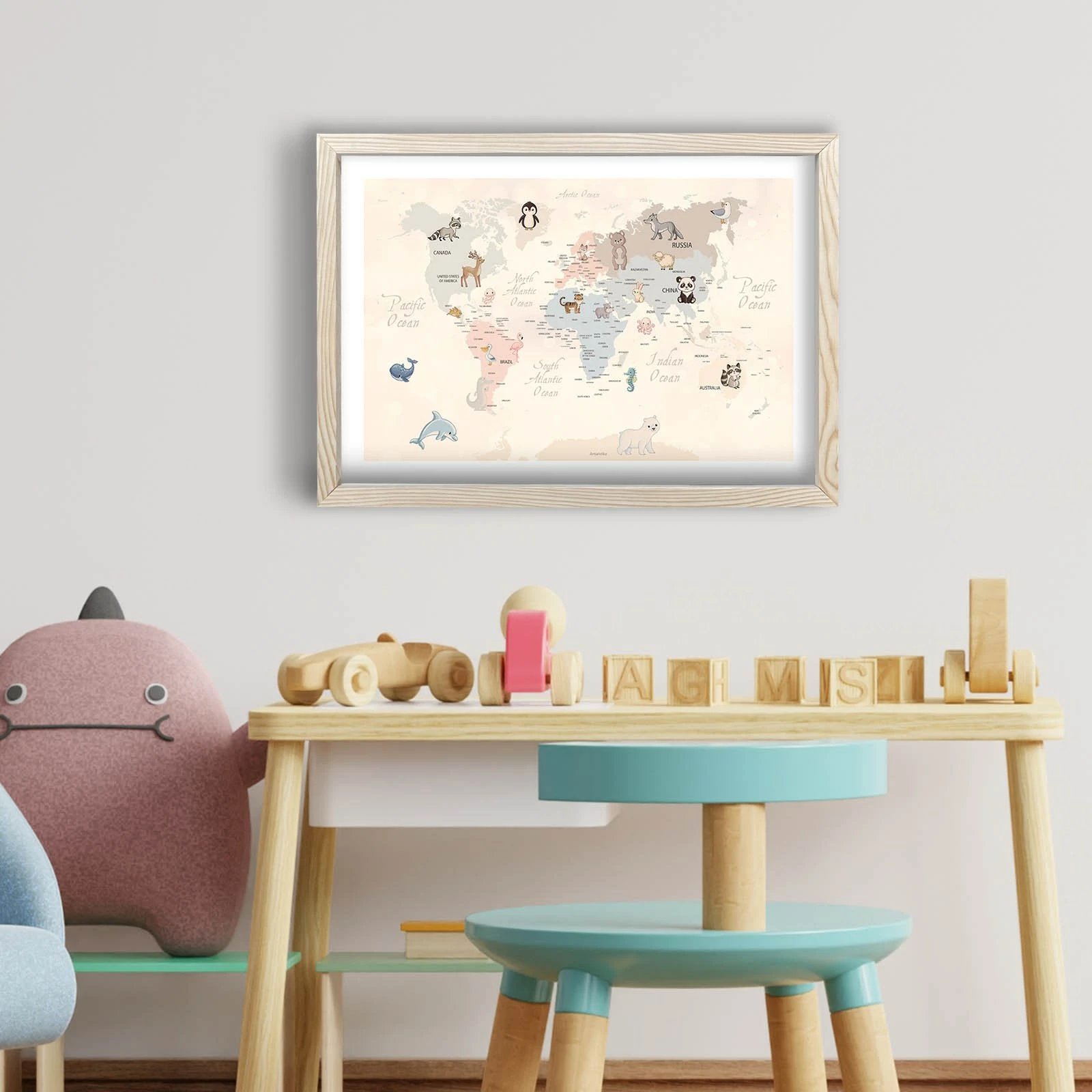 Pikturë dekorative me kornizë MDF, shumëngjyrëshe, 38x53cm, Wallity 3853KCT-004