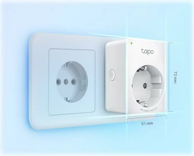 Prizë smart Wi‑Fi, TP-Link, Tapo P100, kontroll me aplikacion dhe zë, 1-pack