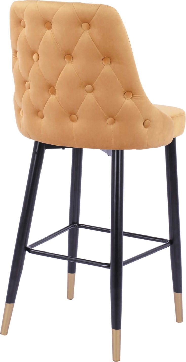 Karrige për bar SERENITY FH8519.09 kadife ari me kornizë metalike 51Χ58Χ110cm, set prej 2 copë