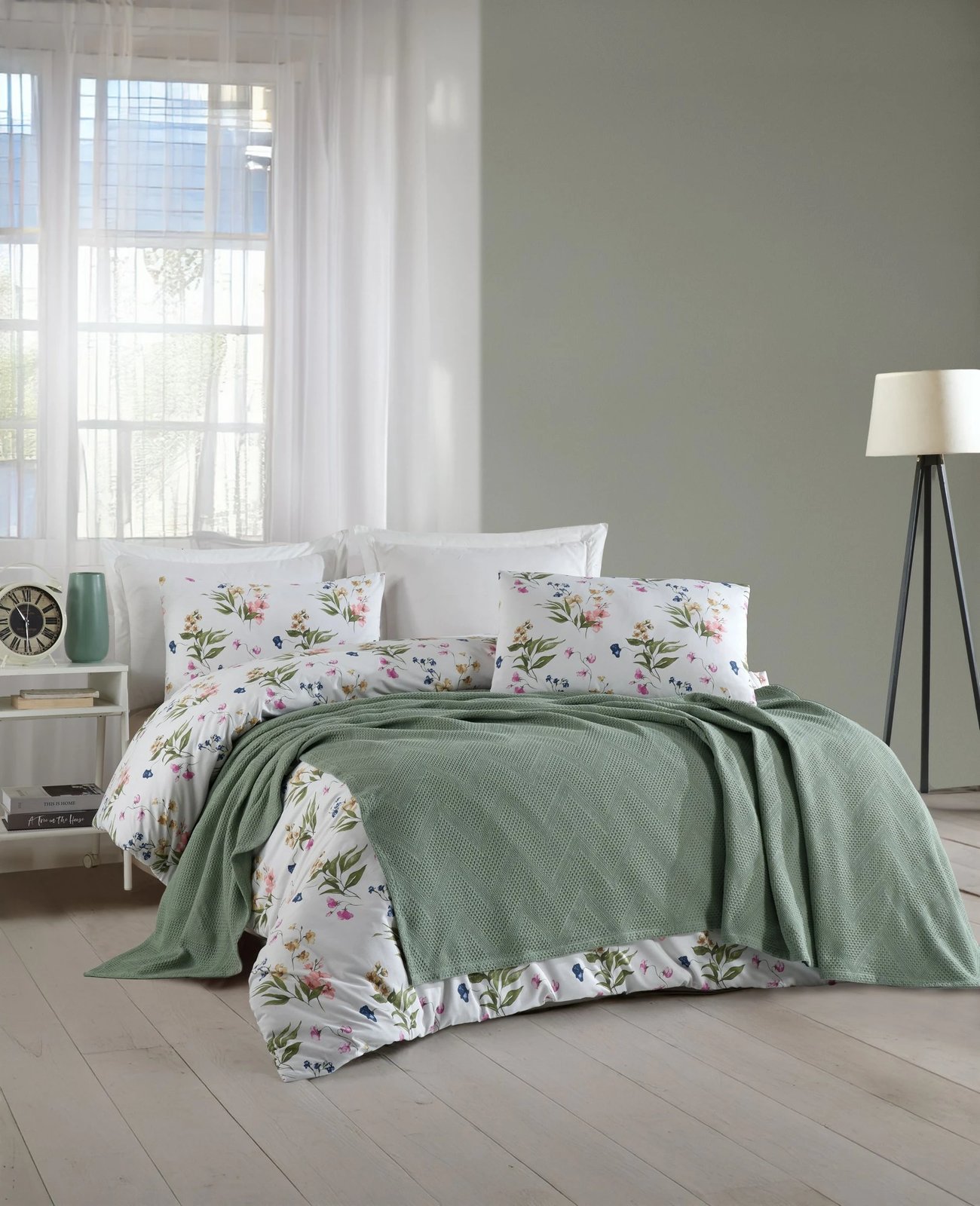 Set piké dopio, ngjyrë e gjelbër, Zigzag, L'essentiel