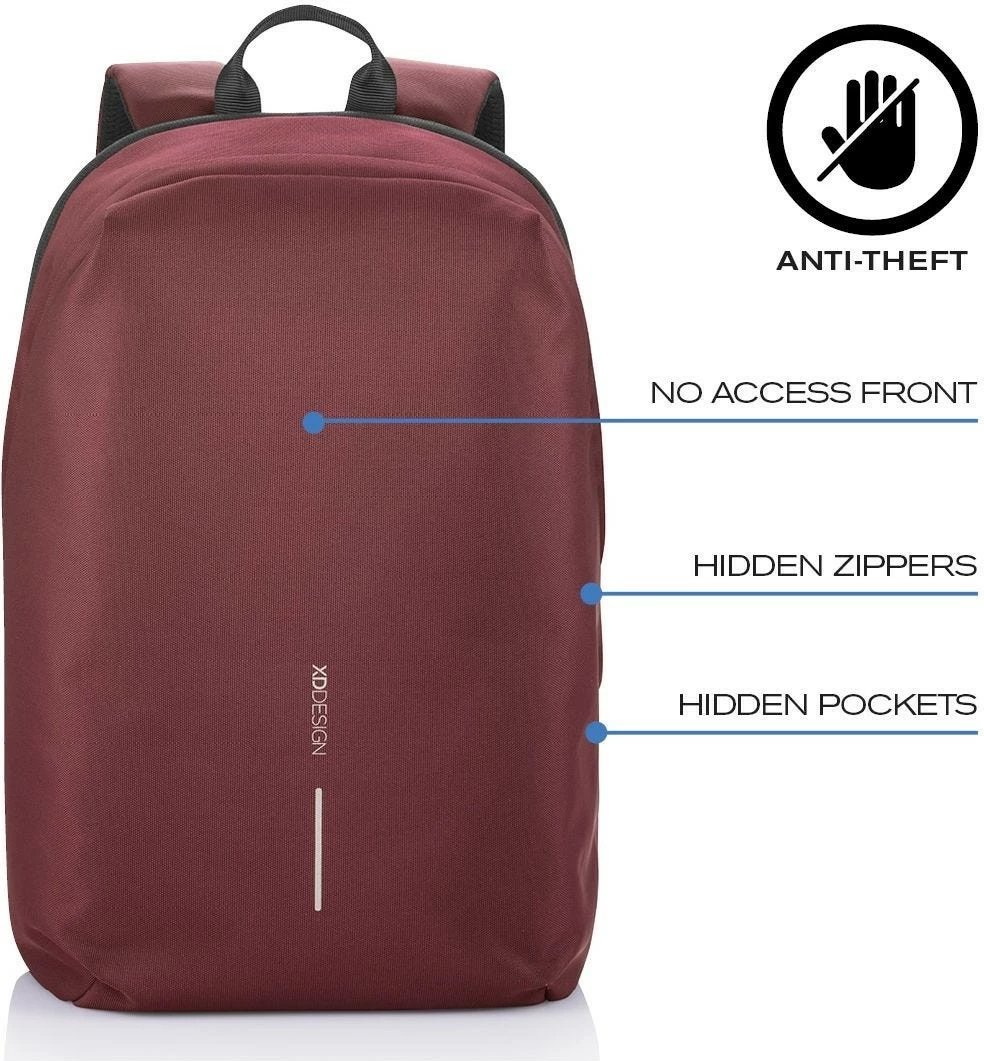 Çantë shpine XD DESIGN BOBBY SOFT, 13-16L, për laptop 15.6", e kuqe