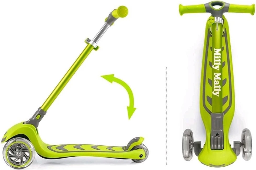 Trotinet fëmijësh, Milly Mally Boogie, 3 rrota me drita, timon me 3 nivele, deri 50 kg, moshat 3+, e kuqe