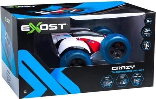 Makina lodër me telekomandë Exost Crazy, Ngjyra e bardhë dhe blu