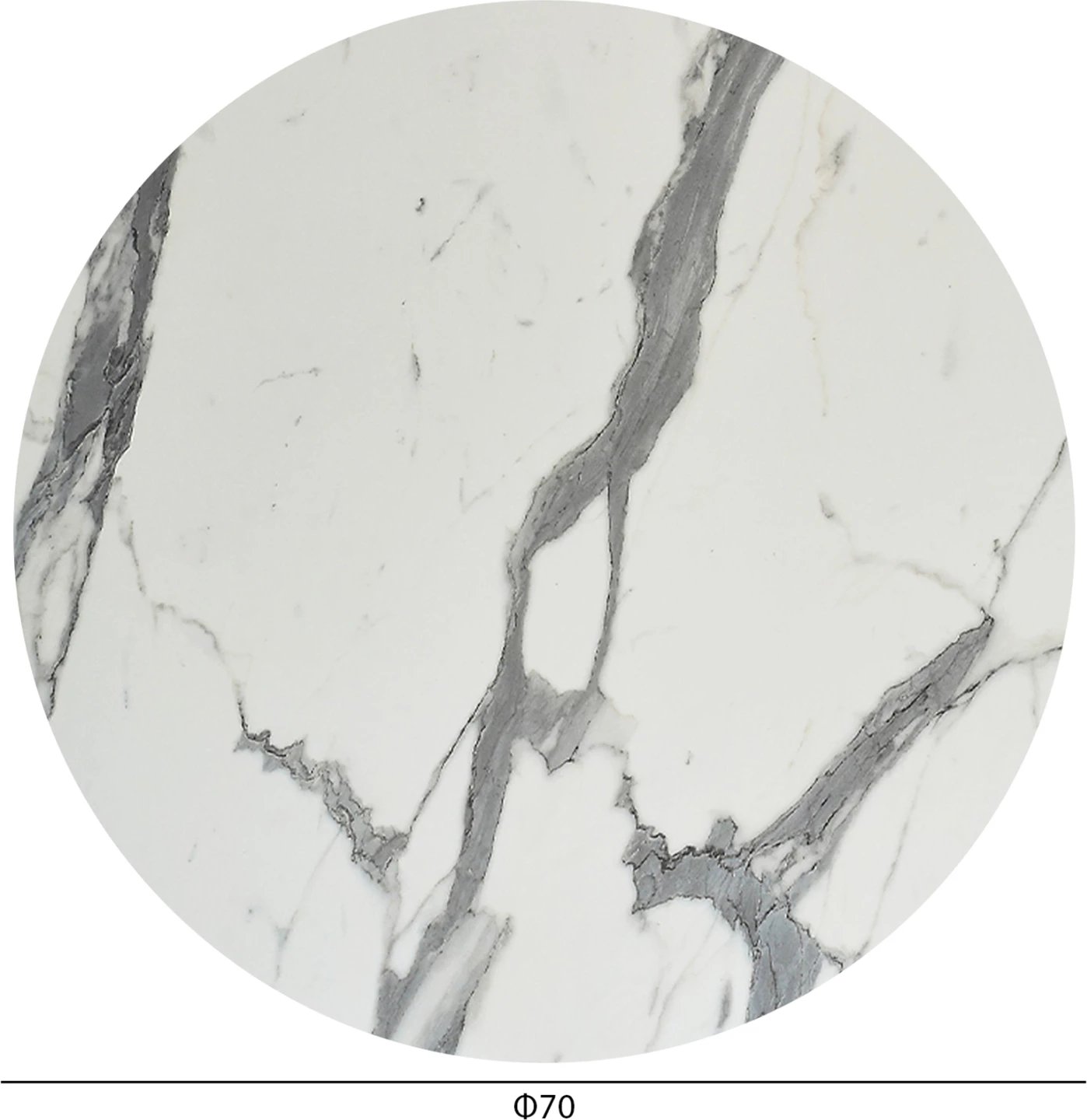 Sipërfaqe tavoline rrethore, ngjyrë mermeri të bardhë, HPL, set prej 2 copash, Φ70cm