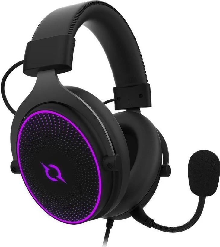 Kufje gaming AQIRYS Carina, 7.1, me mikrofon të ndashëm, ARGB, USB, e zezë