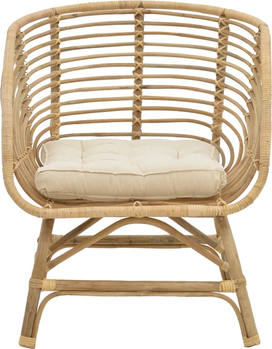 Karrige Inart prej druri natyral me jastëk 71x46x80cm