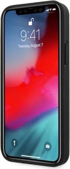 Mbështjellës Mercedes MEHCP12LPSQBK për iPhone 12 Pro Max 6.7", lëkurë, i zi