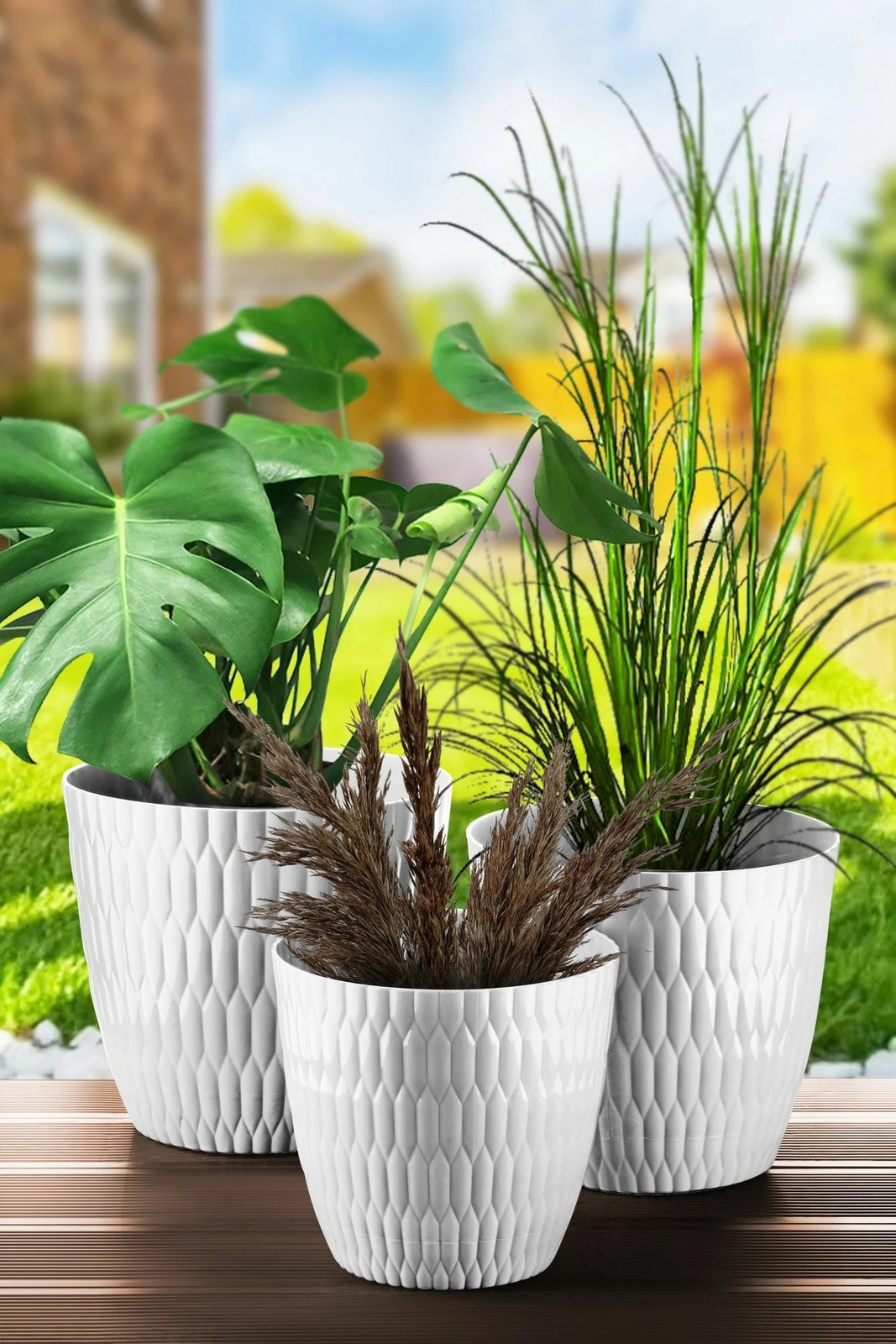 Set vazo të bardha dekorative, Evila Originals, DSNSKS-3-3