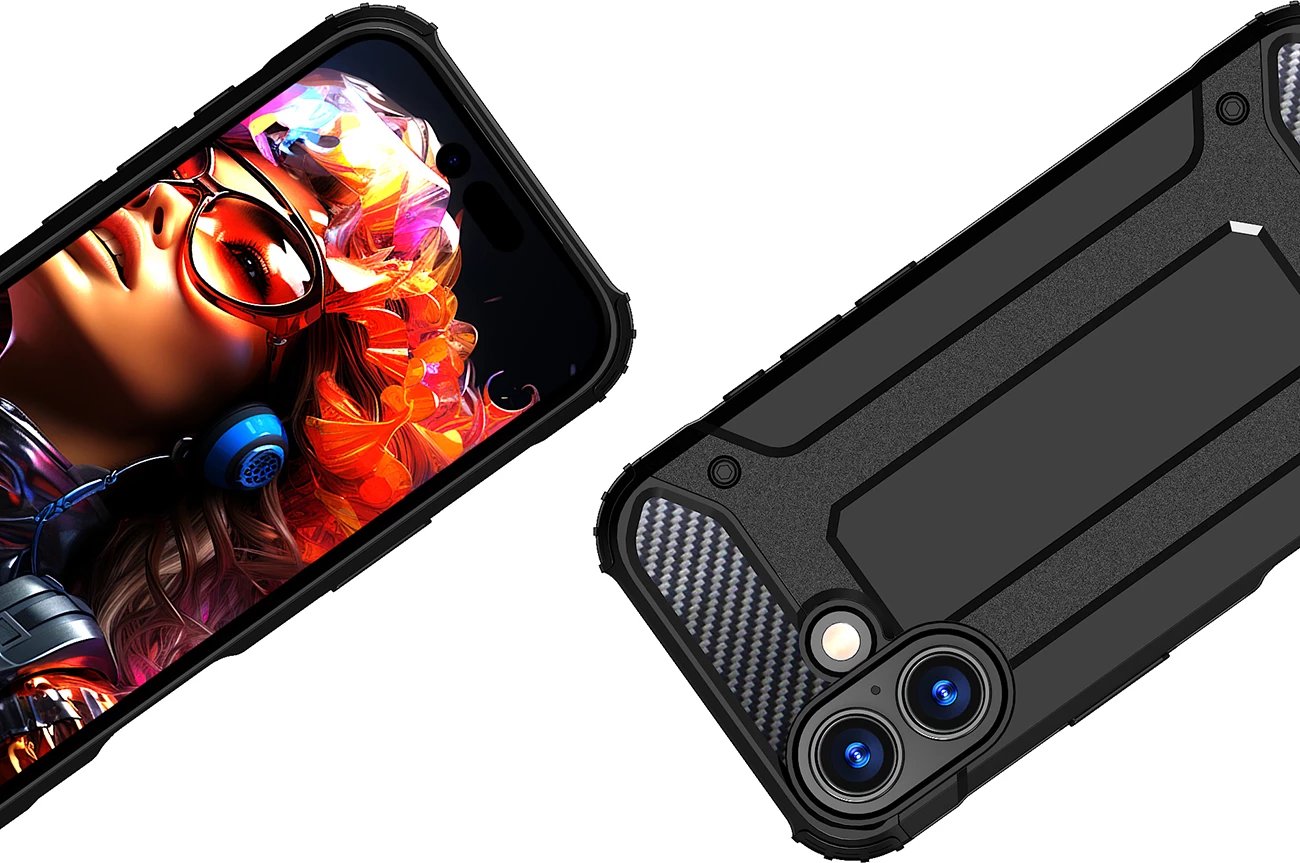 Mbështjellës Hurtel Hybrid Armor për iPhone 17, i zi