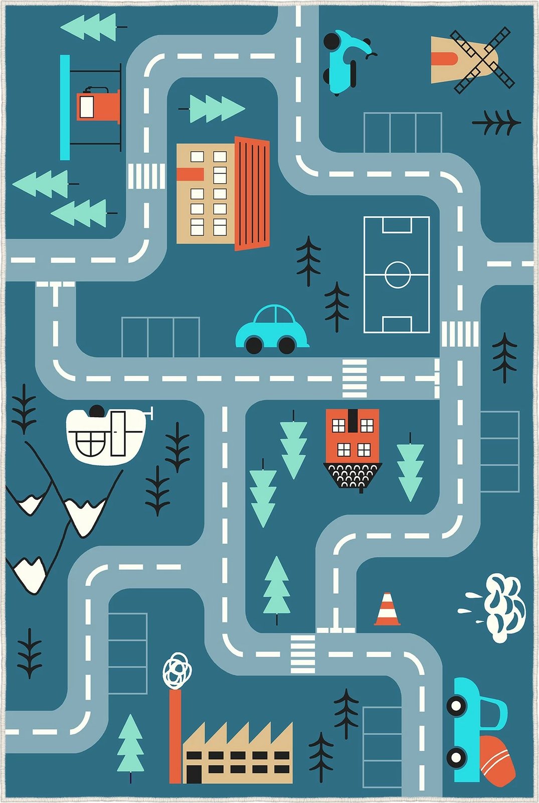 Qilim për korridor, ngjyrë blu, Conceptum Hypnose, ELS582, 80x150cm