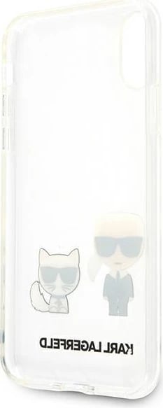 Mbështjellës Karl Lagerfeld Karl & Choupette për iPhone XS Max, Transparent
