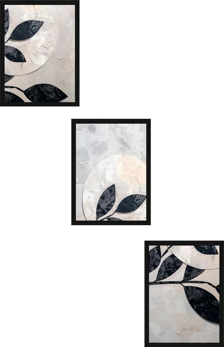 Pikturë dekorative me kornizë MDF (3 copë), Wallity, Huhu466S, 20x30cm