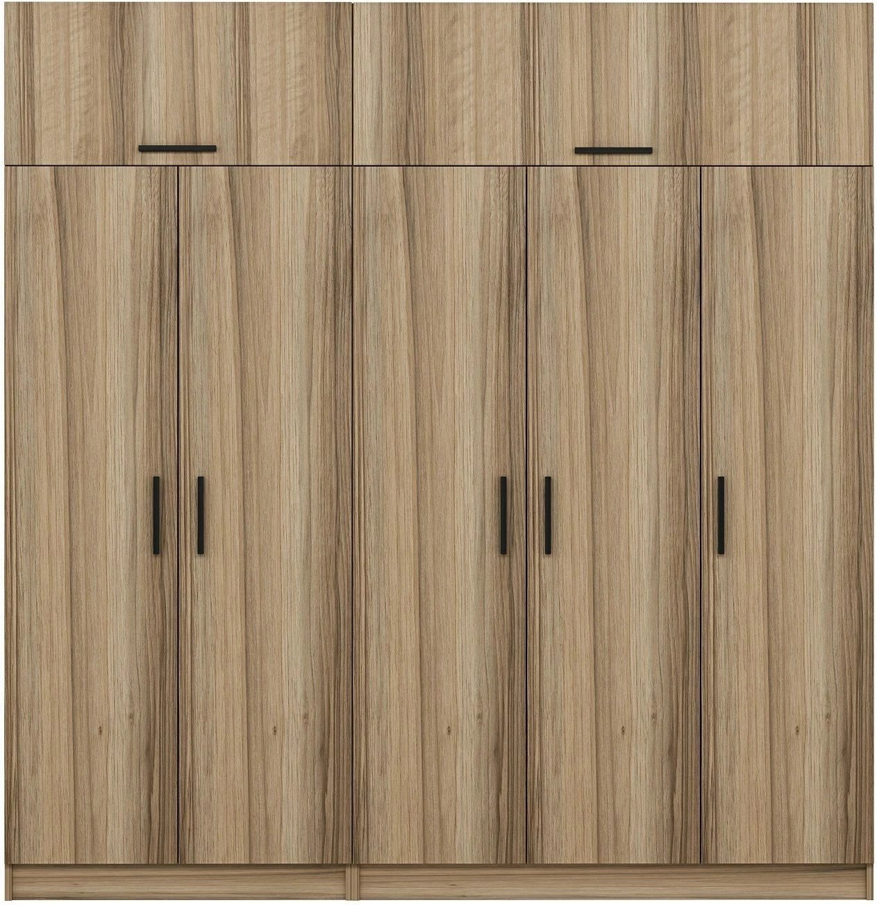 Dollap garderobe Skye Decor, ngjyrë dore, 225x235x52cm, 9 pjesë