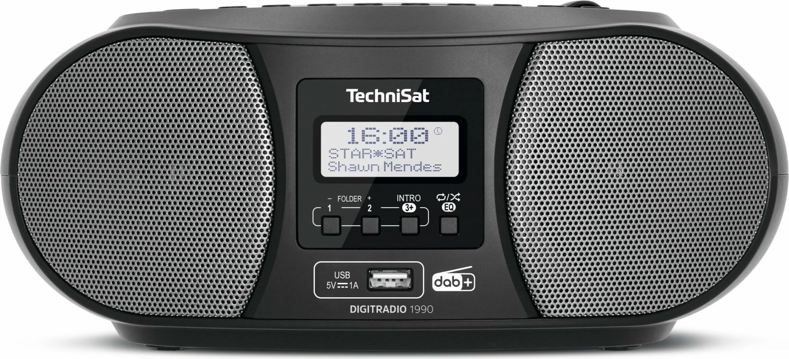 Radio digjitale TechniSat DigitRadio 1990, USB, DAB+, e zezë