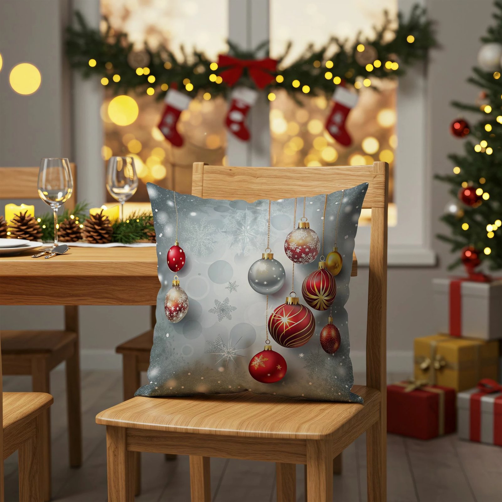 Set mbulesash jastëku për festat, shumëngjyrëshe, Evila Originals, PLW-NWYR26, 43x43cm (2 copë)