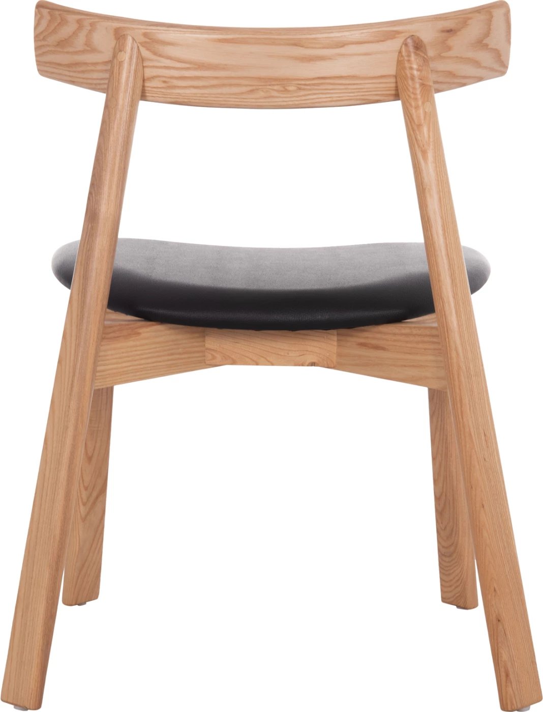 Karrige ngrënieje SEKAN, dru kauçuku, ulëse lëkurë sintetike e zezë, 60x54x72cm, set prej 2 copë