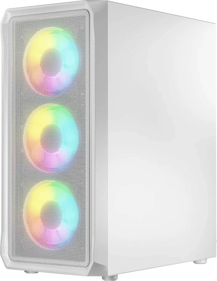 Kasë PC Logic Concept Portos ARGB Midi Tower, ATX/Micro ATX, x4 ARGB, panel anësor xham i kalitur, USB 3.0, White
