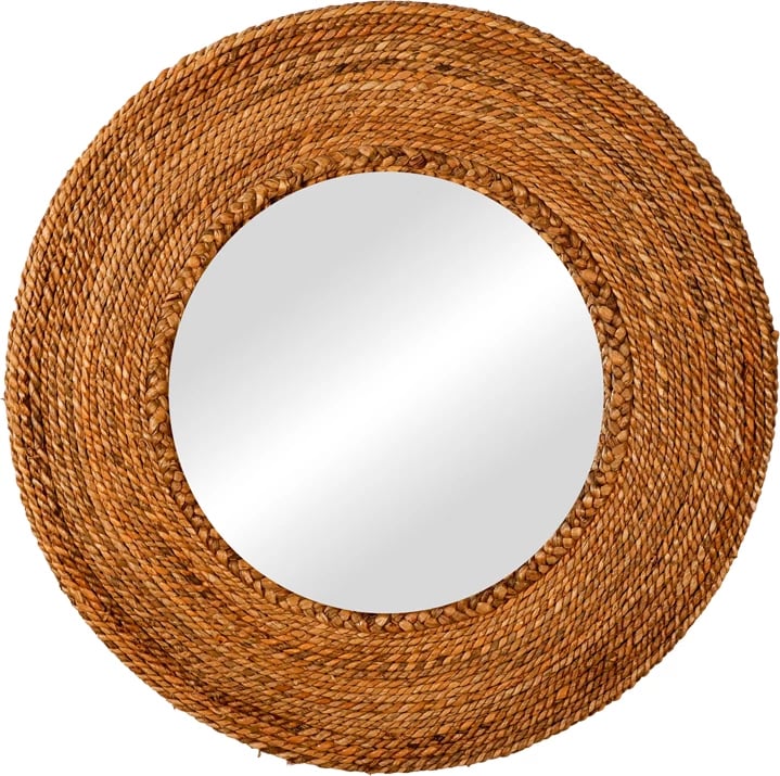 Pasqyrë Encere, dru banane, ngjyrë natyrale, D70x5cm