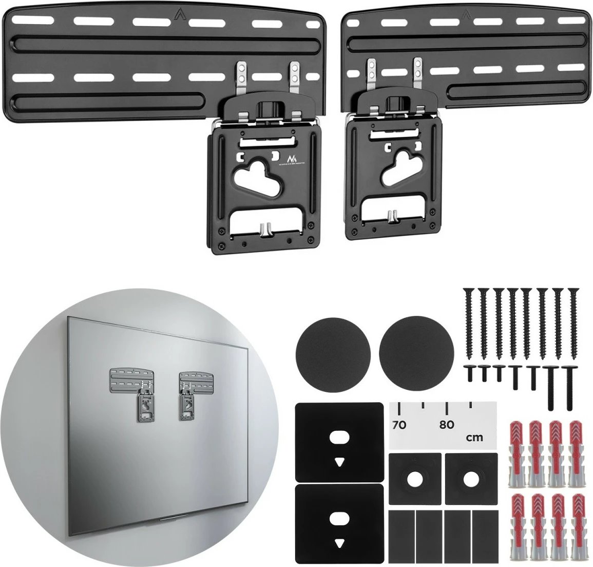 Mbajtës muri për TV Maclean MC-806N, për 43-85 inç, i zi