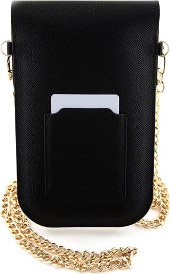 Mbështjellës Hello Kitty Leather Metal Logo Chain për celular, lëkurë artificiale, i zi