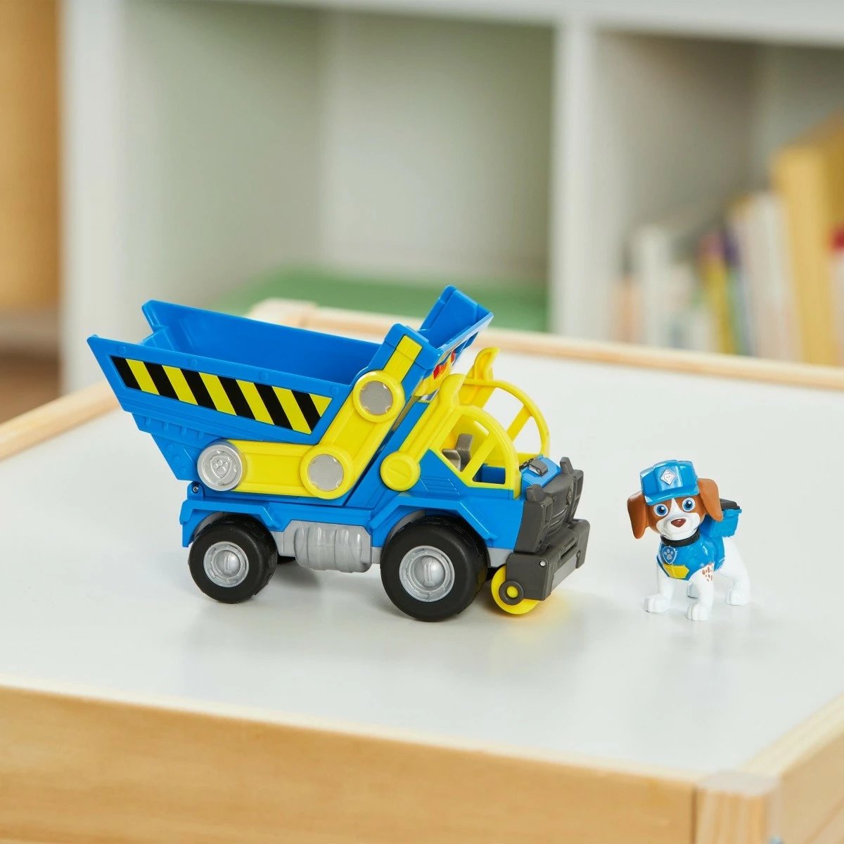Kamion ndërtimi lodër Spin Master Paw Patrol Rubble & Crew Wheeler, plastikë, Blu/Verdhë