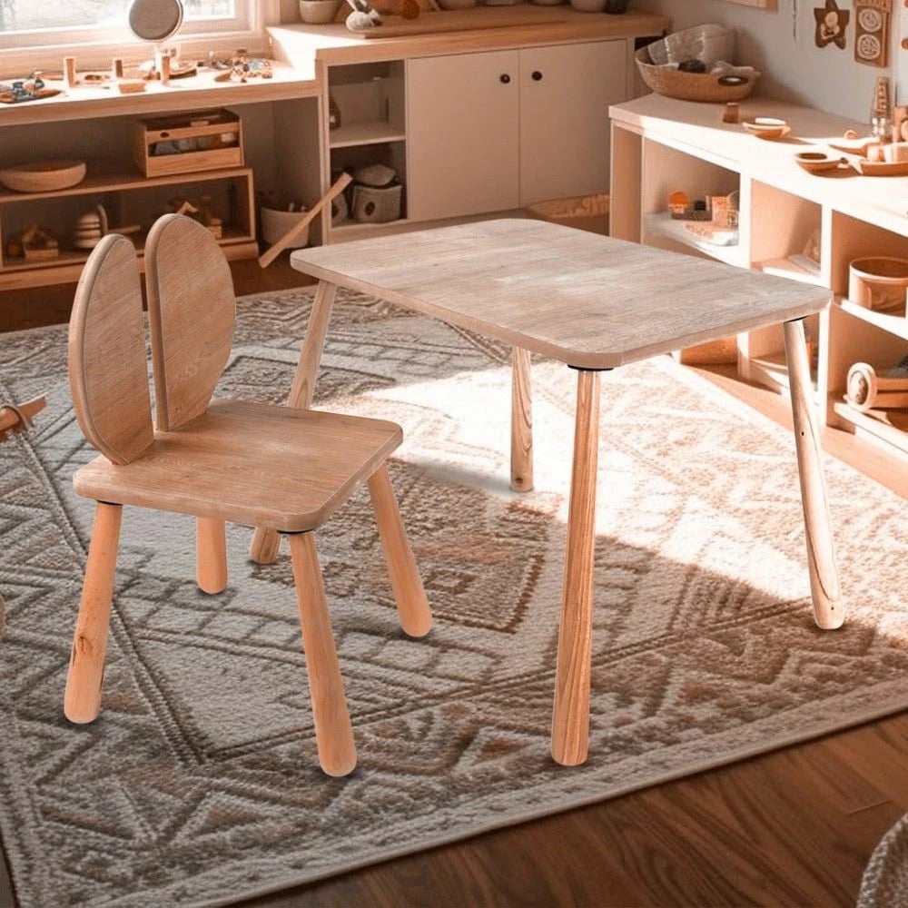 Set tavoline për fëmijë Skye Decor, BLTYZ-AKTV064, 12 pjesë, ngjyrë lisi