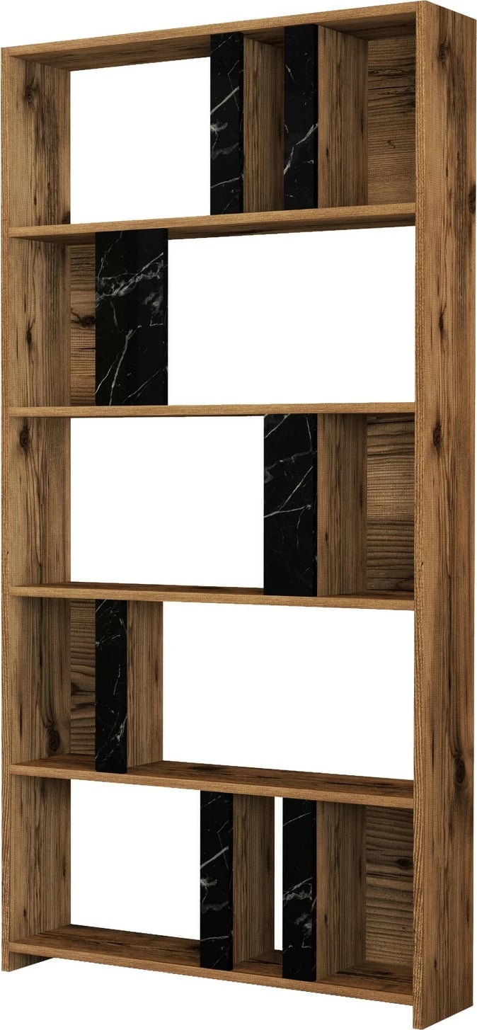 Raft librash Hanah Home, Lima, ngjyrë arre, mermer i zi