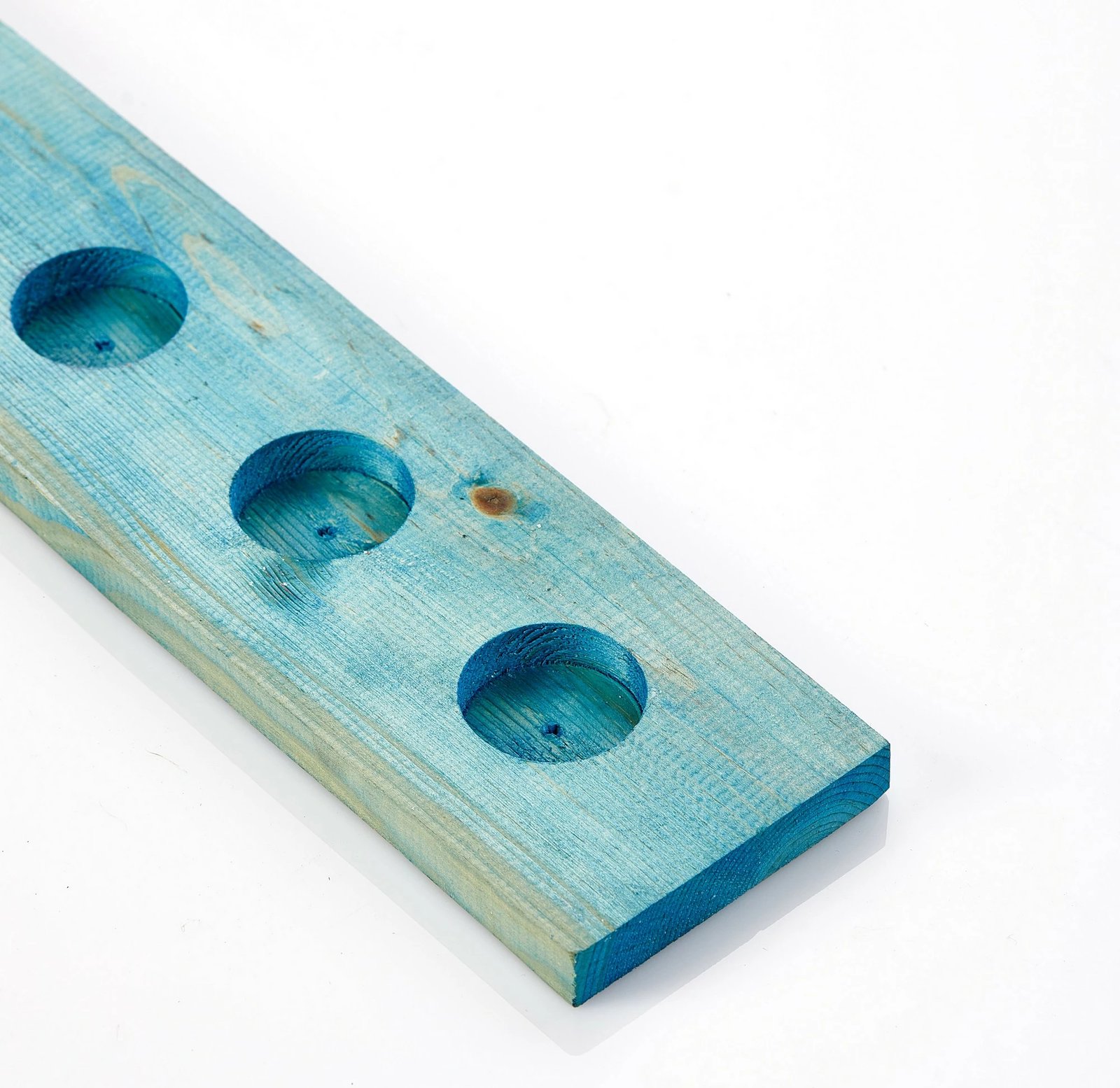 Mbajtëse qirinjsh të vegjël, dru, ngjyrë kaltër, Aberto Design, 35x9cm