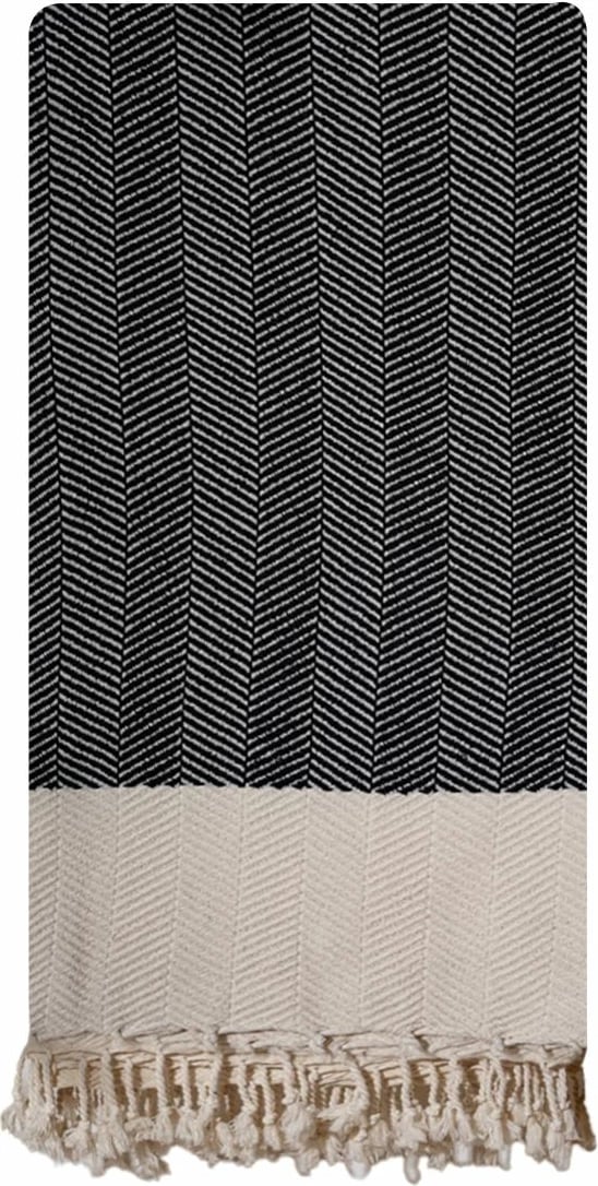 Peshqir plazhi Fouta, ngjyrë e zezë, Mijölnir, 90x180cm