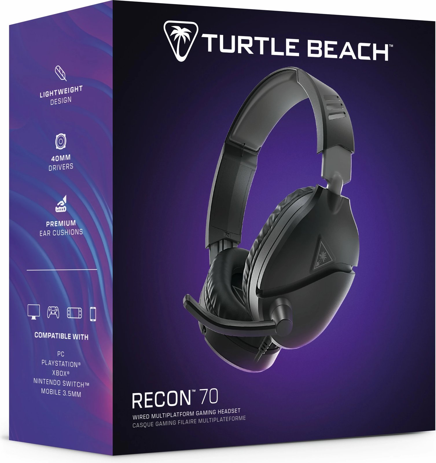 Kufje Turtle Beach Recon 70 PC, over-ear, me mikrofon, 3.5mm, e zezë
