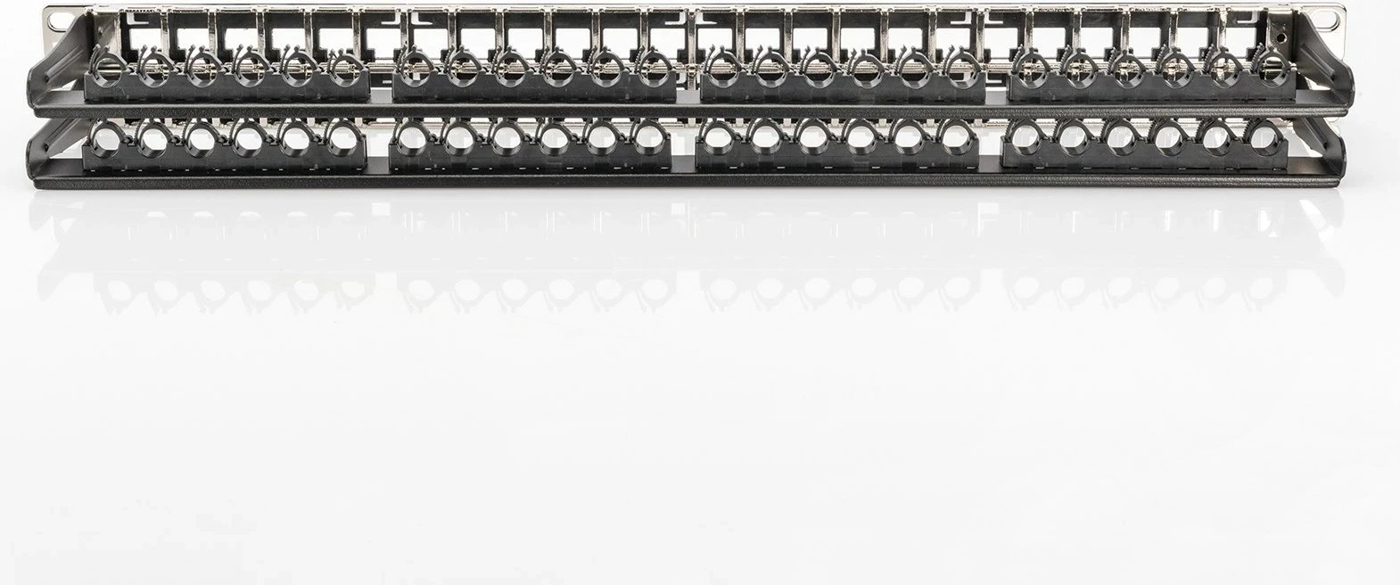 Panel patch DIGITUS DN-91424, 1U, për kabllo Cat6a, Ngjyrë e zezë