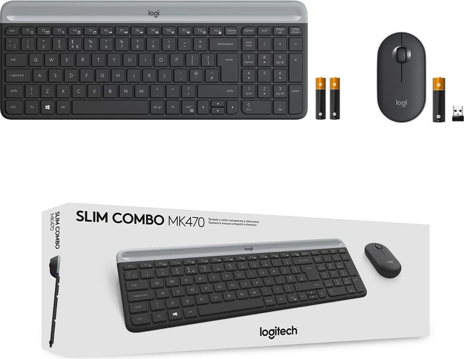 Set tastierë & maus Logitech MK470, i zi