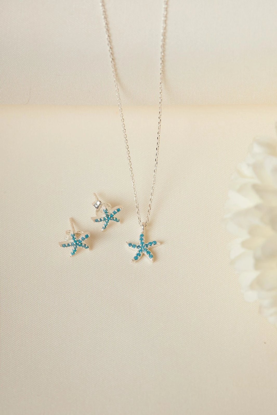 Set varëse dhe vathë argjendi, ngjyrë kaltër, ELKSET80060M