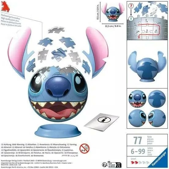 Puzzle 3D Ravensburger Disney Stitch, plastikë, 77 pjesë