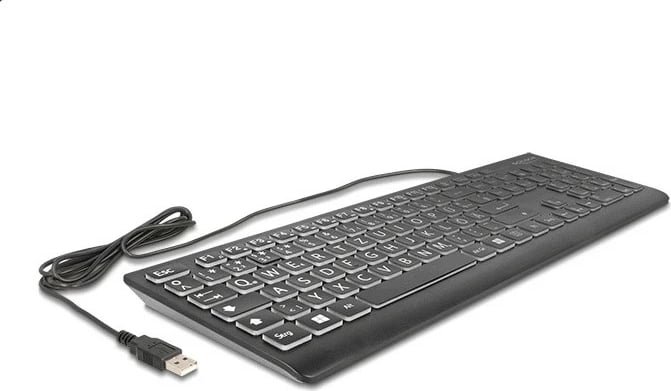 Tastierë mekanike DeLOCK 12170, USB, QWERTZ, RGB LED, e zezë