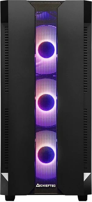Kasë Chieftec Hunter GS-01B-OP, midi tower, xham i temperuar, RGB, e zezë Kasë Chieftec Hunter GS-01B-OP, midi tower, xham i temperuar, RGB, e zezë
