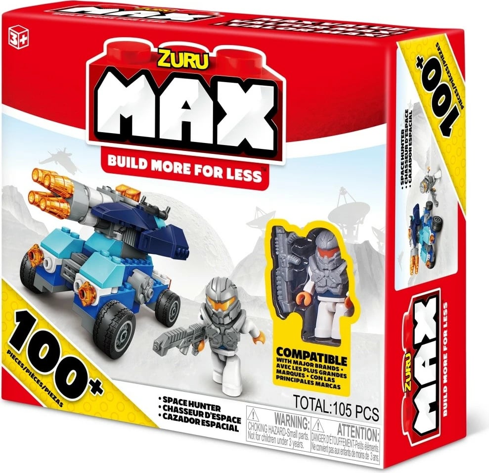 Set blloqe ndërtimi ZURU Max Build More, 100+ pjesë, me figurë, plastikë